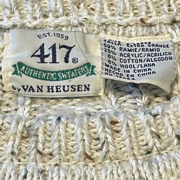 Van Hausen 417 Vintage Wool Blend Chunky Knit Fisherman Sweater Sz XL - Picture 4 of 8